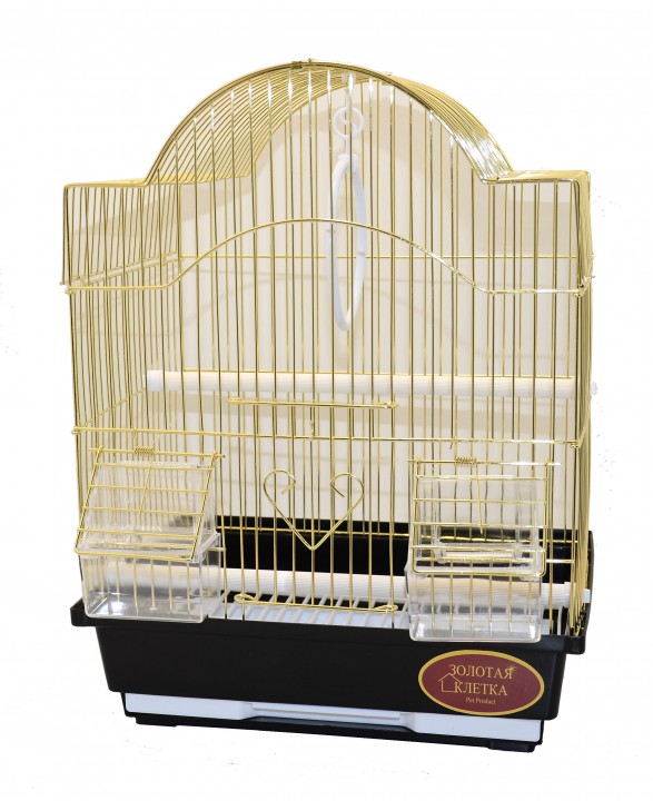 Клітка для птахів золото фігурна, 30х23х39 см